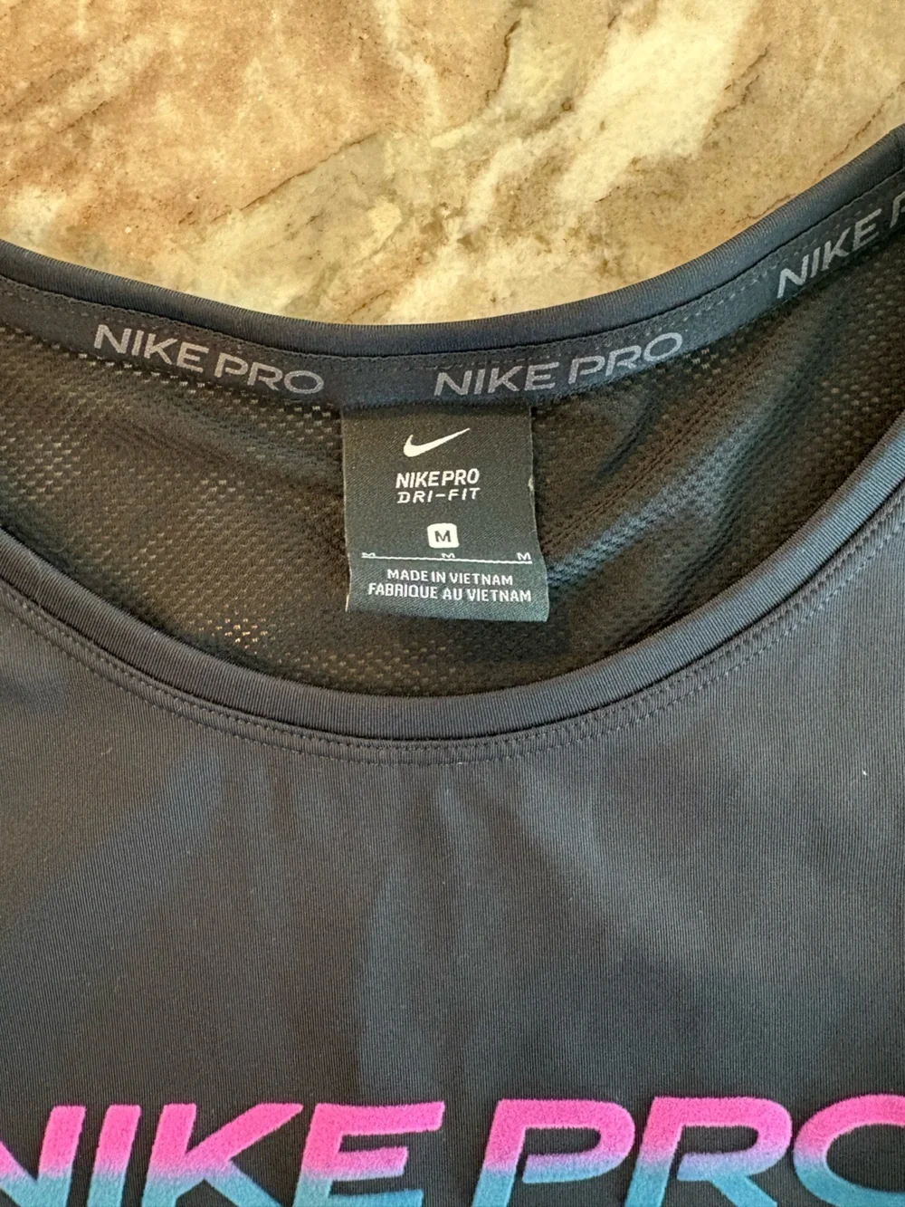 Nike Pro Crop Tank Top Back Mesh Back Dri-Fit Womens Medium Training Shirt